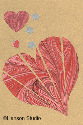 Pink Heart on Gold